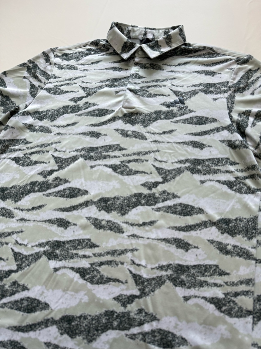 Adidas Men’s Green Horizon Print Performance Golf Polo Shirt - Size Medium